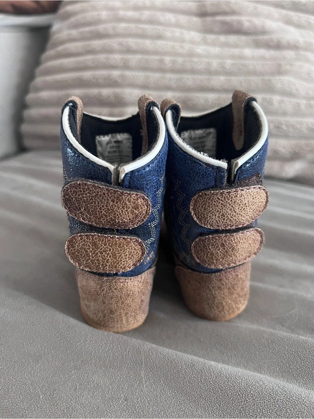 Old West Navy and Brown Kids Western Boot